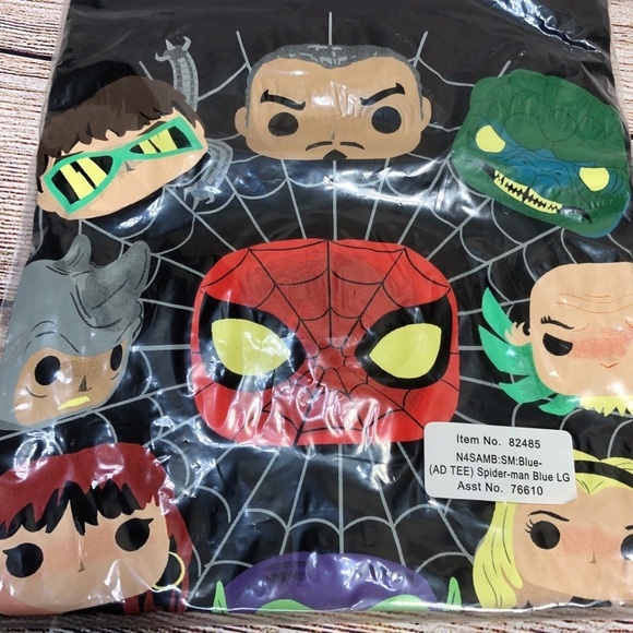 Marvel Collector Corps Black Spider-Man Blue Pop Tees T Shirt Size L - Picture 5 of 5